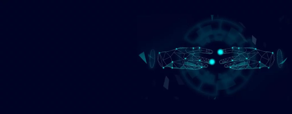 Digital handshake: the fusion of technology and human connection in the virtual world.