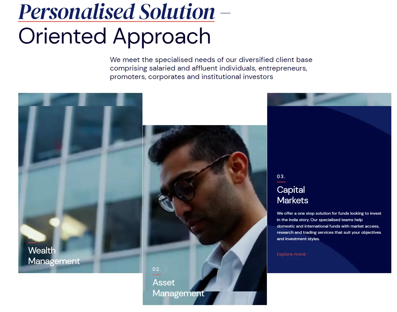 A focused professional analyses data in a corporate setting symbolising tailored wealth management and asset solutions for diverse markets.