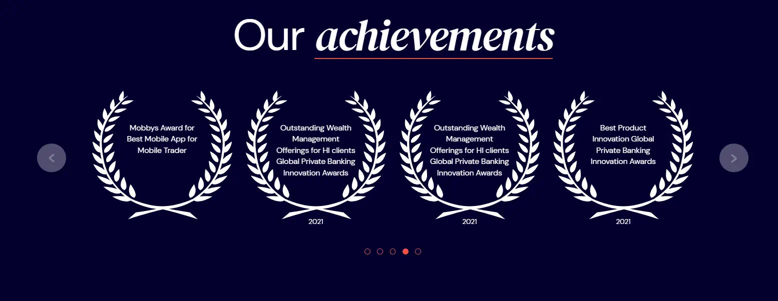 Image from Nuvama's webpage showcasing the awards and recogitions received for outstanding wealth management offerings.