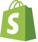 Shopify logo with a green shopping bag icon and the letter 'S' on it.